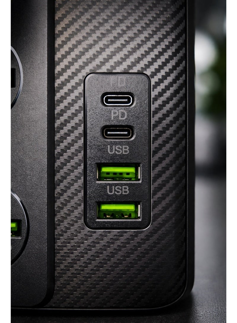 PowerMax Guard Series 3500W Power Extension | 3 Universal Sockets + Dual USB Fast Charging Ports (PD & QC3.0) | 3 Meter Heavy-Duty Cord | Surge & Overload Protection | 7-in-1 Multi-Function Power Strip - Image 4