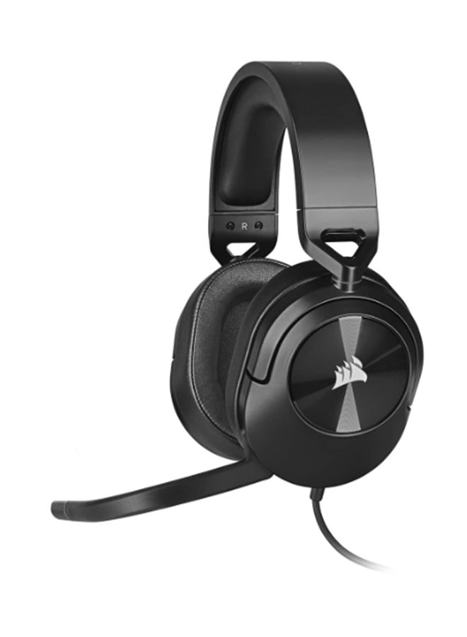 Corsair HS55 Stereo Gaming Wired On Ear Headset (Leatherette Memory Foam Ear Pads, Lightweight Construction, Omni-Directional Microphone, Multi-Platform Compatibility Included Y-Cable Adapter), Carbon - Image 1
