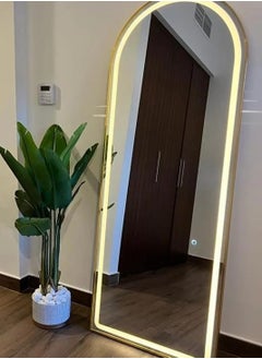 Generic Arched Full Length Mirror, 70 * 150cm Full Body Mirror with Stand, Hanging or Leaning Against Wall,Mirror with Aluminum Alloy Frame for Bedroom or Living Room, Gold  - Image 3