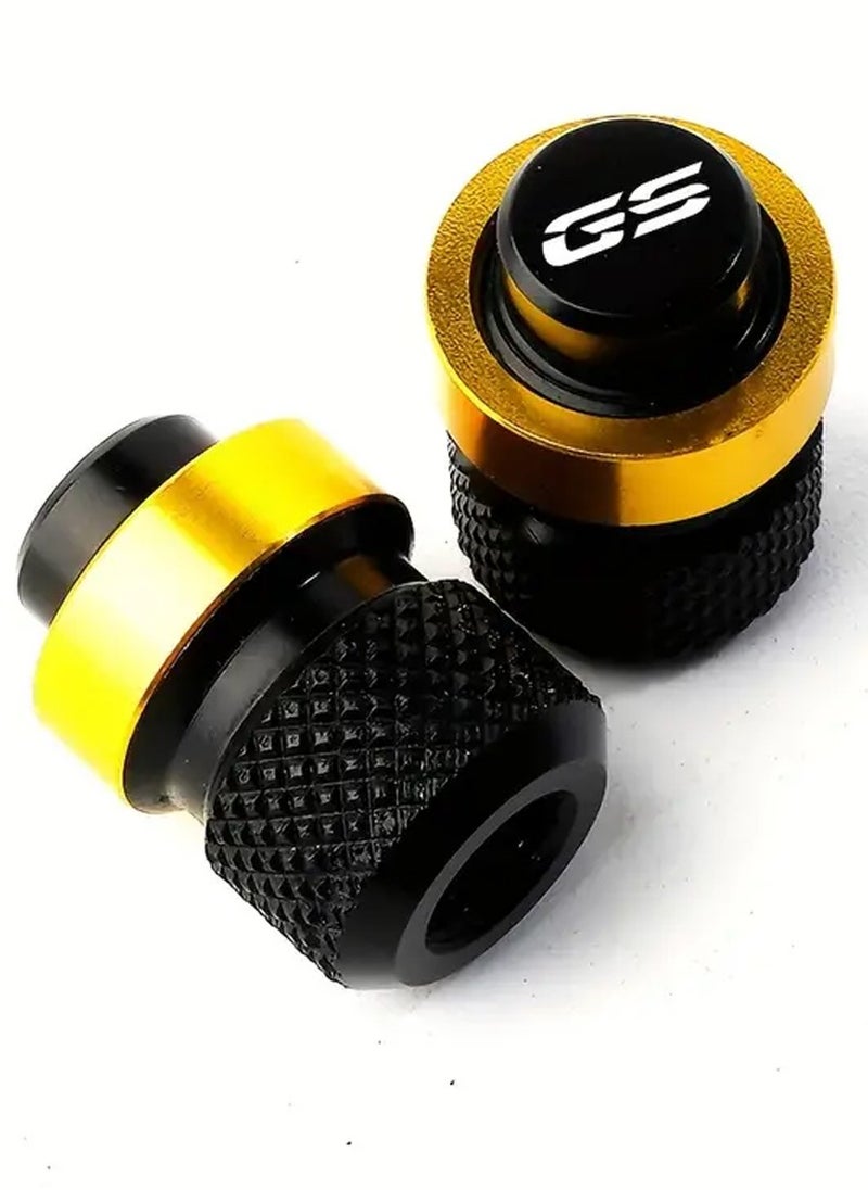 Generic Pair of Motorcycle Tire Inflation Valve Caps Wheel Tire Valve Caps Accessories, Gold  - Image 1