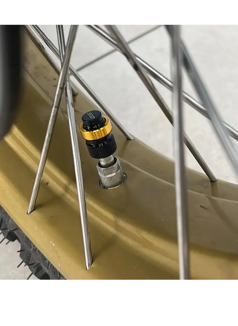 Generic Pair of Motorcycle Tire Inflation Valve Caps Wheel Tire Valve Caps Accessories, Gold  - Image 2