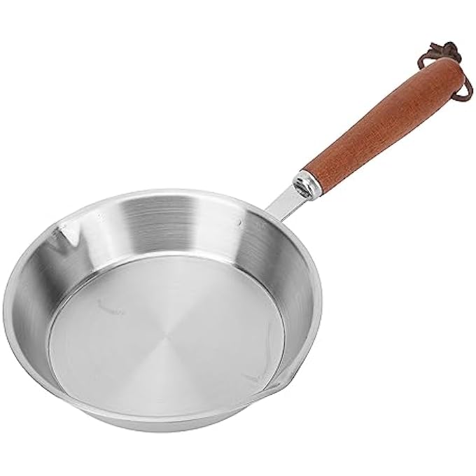 Zudoo Egg Pan Mini Nonstick Egg And Omelet Pan Stainless Steel Small Frying Pan Skillet Multipurpose Pan With Wooden Handle Cookware Designed For Eggs Pancakes Dishwasher Safe 12Cm - Image 1
