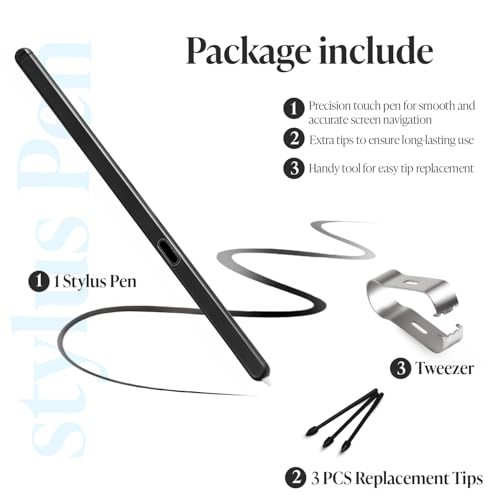 The AutoStory Galaxy Z Fold 5/Z Fold 6 Stylus Pen Slim Edition for Android Replacement | for Galaxy Z Fold 5/Z Fold 6 | 4096 Sensitivity with 3 Extra Nibs and Tweezer (Without Bluetooth) - Image 2