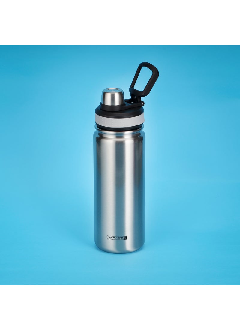 Royalford SS Vacuum Sports Bottle, 650ml Water Bottle, RF10983 | Double Wall Vacuum Insulation | Keep Drinks Hot Or Cold For Hours | Silicon Handle | Leak-Proof Lid Multicolour - Image 2