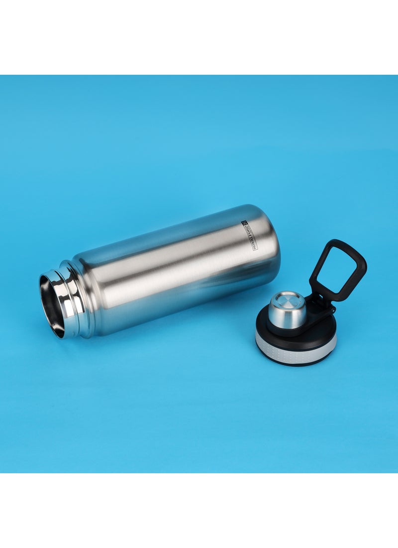 Royalford SS Vacuum Sports Bottle, 650ml Water Bottle, RF10983 | Double Wall Vacuum Insulation | Keep Drinks Hot Or Cold For Hours | Silicon Handle | Leak-Proof Lid Multicolour - Image 3