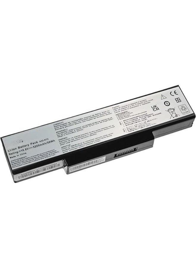 High-Capacity Laptop Battery - 5200mAh 10.8V - Strong & Durable Replacement for ASUS K72, N73 & X77 Series - Extended Daily Use - Image 1