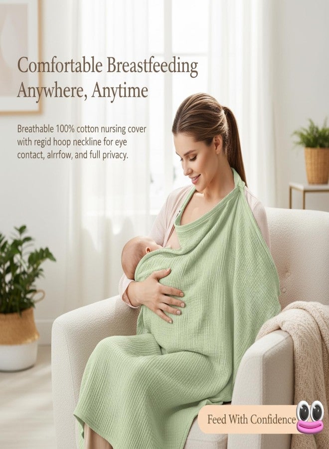 Kelexx Nursing Cover for Baby Breastfeeding – Breathable 100% Cotton Nursing Apron with Rigid Hoop, Privacy Cover, Lightweight Car Seat Canopy & Multi-Use Baby Essentials -Multi Color (Taupe/Khaki) - Image 2