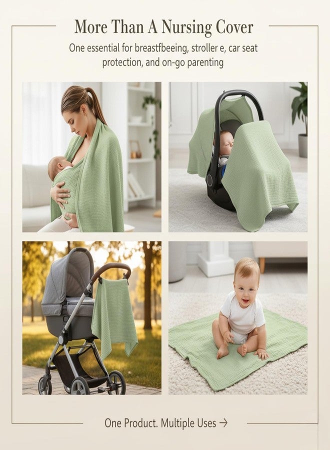 Kelexx Nursing Cover for Baby Breastfeeding – Breathable 100% Cotton Nursing Apron with Rigid Hoop, Privacy Cover, Lightweight Car Seat Canopy & Multi-Use Baby Essentials -Multi Color (Taupe/Khaki) - Image 5