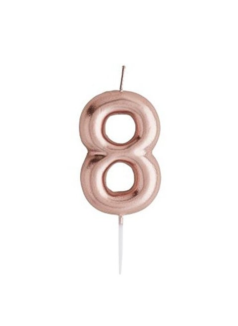 Rose Gold Number  '8' Candle