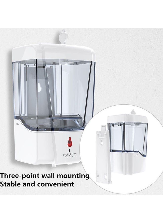 700ml Wall-Mount Automatic IR Sensor Kitchen Bathroom Lotion Soap Dispenser White 20*10*20cm - Image 3