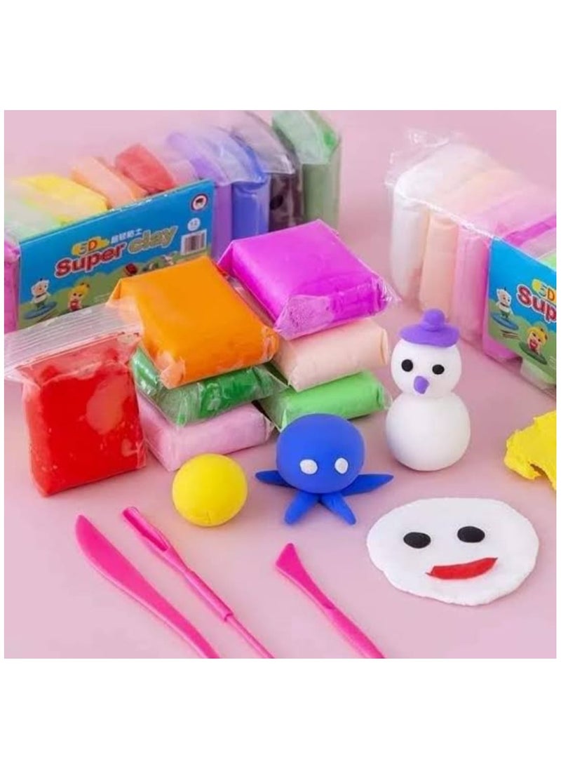 Generic - Magic Air Dry Clay Soft and Light Clay with Sculpting Tools, for Kids Art Crafts, Multi-Color Interactive Modeling Clay Toy Pack of 24 - Image 1