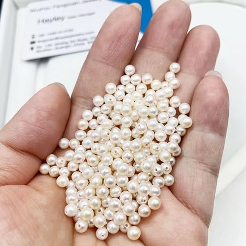 INDIKONB Glass Round Moti for Bracelet & Jewellery Making | AAAAA Offwhite Glass Beads Bulk Wholesale Pack (5MM) - Image 4