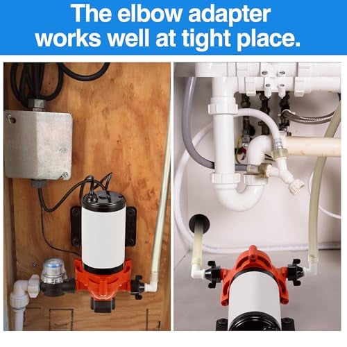 Dreyoo 1/2" x 14 NPT x 1/2" Barb Elbow and Straight Swivel Adapter RV Water Pump Fittings with Thread Seal Tape, 1/2 Inch Female Threaded Pex Fittings for Water Pump Strainer - Image 5