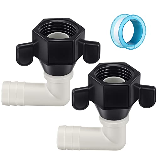 Dreyoo 1/2" x 14 NPT x 1/2" Barb Elbow and Straight Swivel Adapter RV Water Pump Fittings with Thread Seal Tape, 1/2 Inch Female Threaded Pex Fittings for Water Pump Strainer - Image 1