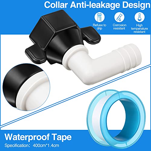 Dreyoo 1/2" x 14 NPT x 1/2" Barb Elbow and Straight Swivel Adapter RV Water Pump Fittings with Thread Seal Tape, 1/2 Inch Female Threaded Pex Fittings for Water Pump Strainer - Image 2