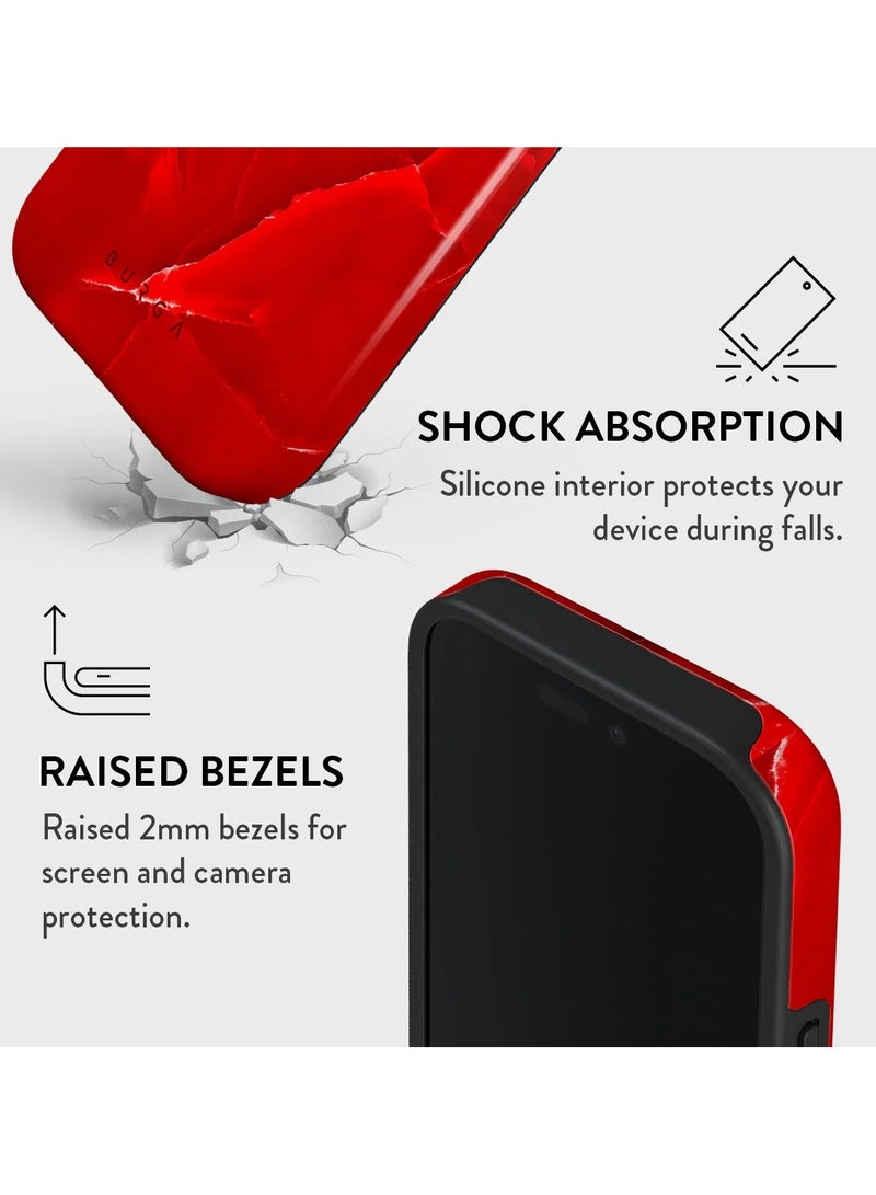 BURGA iPhone 16 Pro Max Case, 2 Piece Hard Shell + TPU Silicone Interior, Shock Absorption, All Port Accessible, Raised Bezel For Screen & Camera Protection, Never Fading HQ Print,Wild Blaze - Image 4