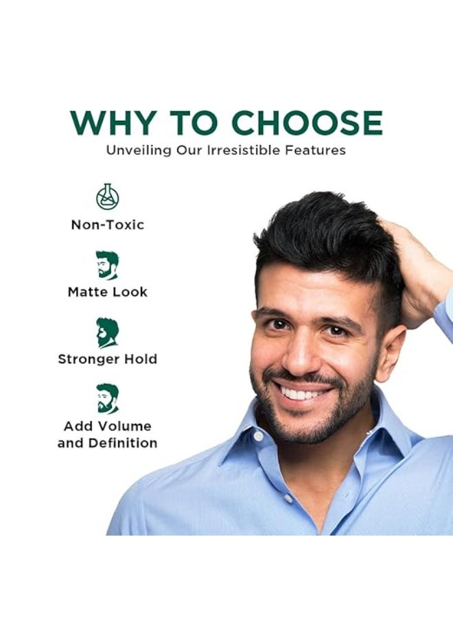 ORGATRE Grip & Style Hair Volumizing Powder | Strong Hold up to 12 Hrs | Matte Finish Hair Wax Powder for Men | Safe Hair Fiber Powder Wax | Hair Styling Powder for Men | 20 gm (Pack of 1) - Image 3