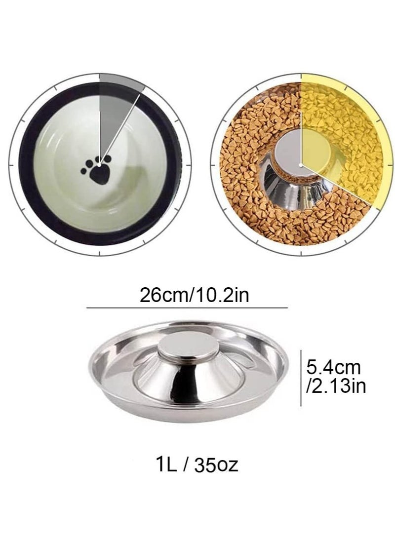 Excefore Puppy Feeding Bowls,Stainless Steel Metal Dog Bowls,Puppy Weaning Bowl Puppy Dishes,Litter Feeding Bowls for Multiple Puppies Cats Eating at Same Time for Small Medium Large Dogs - Image 2