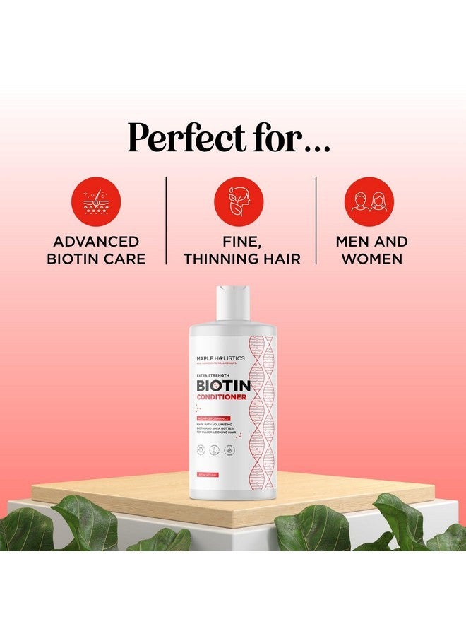 Maple Holistics Extra Strength Biotin Conditioner for Hair Growth - Sulfate Free Conditioner with Moisturizing and Nourishing Shea Butter Jojoba Oil and Plant Proteins for Dry Damaged Fine Weak & Dull Hair (16 Fl Oz) - Image 2