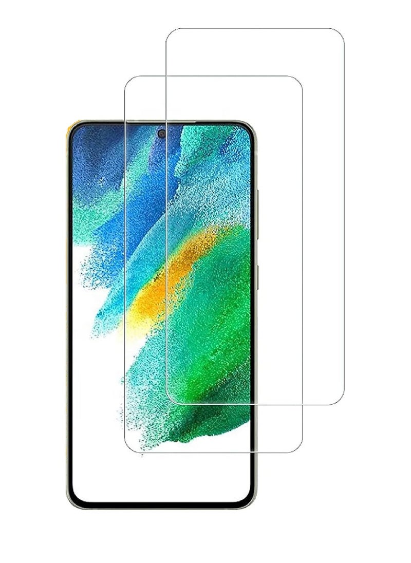 Super 2 Pieces Tempered Glass Screen Protector Clear Designed For Samsung Galaxy S21 FE Full Screen Coverage And Bubble Free - Image 1
