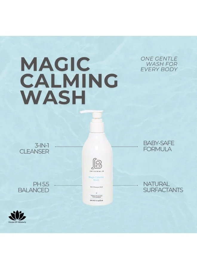 INTEGRAL B INTEGRAL B | K-Beauty Magic Calming Wash – Korean 3-in-1 Head-to-Toe Cleanser for Sensitive Skin | Babies, Kids & Adults | pH 5.5 | 300ml