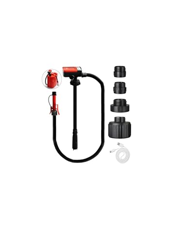 FUELIO Fuel Transfer Pump USB Charging Electric Gas Pump for Gas Can Gas Transfer Pump Battery Powered with Automatic Shut Off Nozzle Fix Clip Extra Long Hose Gas Can Jug Tank For Gasoline - Image 1