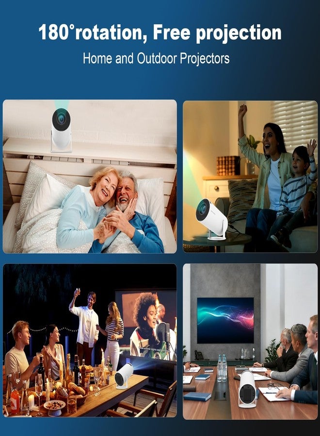 DreamFair Mini Projector, Support 4K 1080P Portable Projector with Dual Band WIFI6 5G Wireless 5.2 Bluetooth Android 11, 200 ANSI Lumens, 180° Rotatable, Auto Keystone Correction,35"-130" Screen Video Projector - Image 5