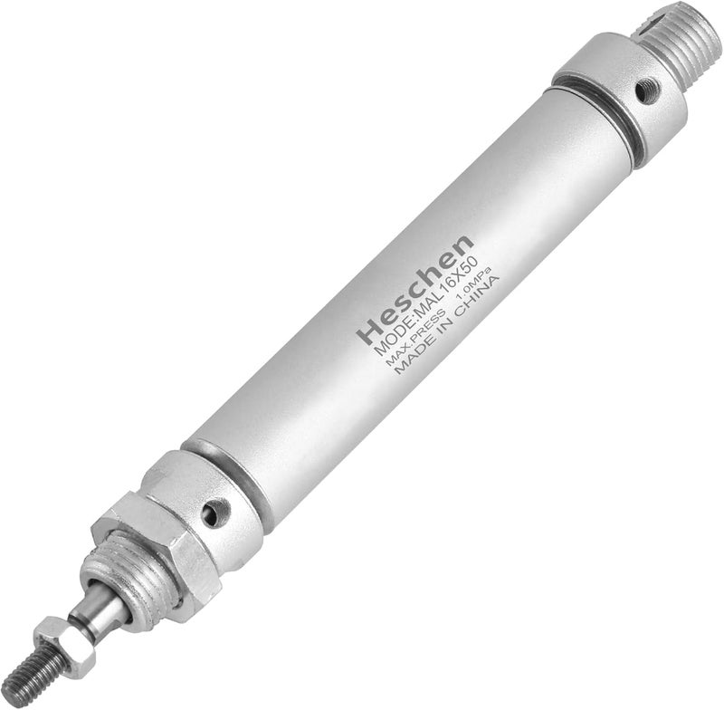 Heschen Pneumatic Slim Air Cylinder, MAL 16-50, M5 Port, 16mm Bore, 50mm Stroke, Double Acting - Image 1