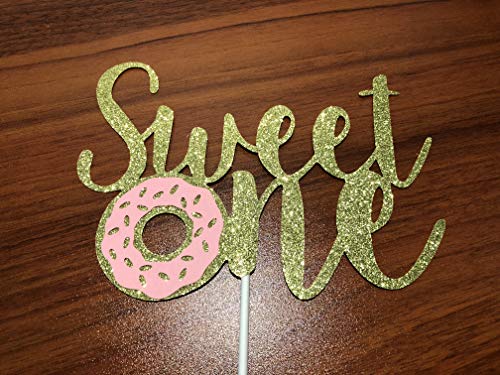 LeeSky Gold Sweet Donut One Cake Topper Sweet Donut One 1st Birthday Cake Topper for Donut 1st Themed Birthday Party Cake Supplies - Image 5