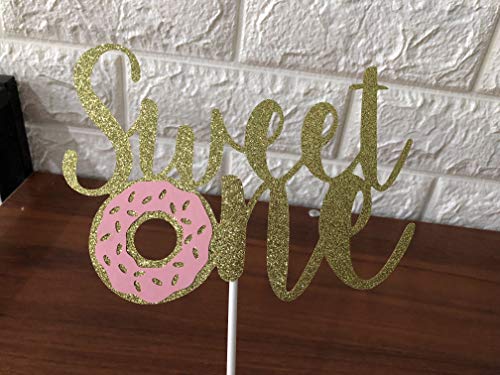 LeeSky Gold Sweet Donut One Cake Topper Sweet Donut One 1st Birthday Cake Topper for Donut 1st Themed Birthday Party Cake Supplies - Image 3