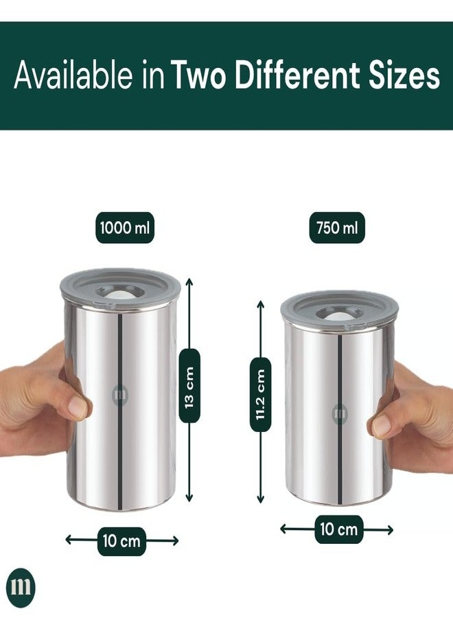 MARU Steel Airtight Storage Containers for kitchen 500g (750ml) Set of 6,Leakproof jars suitable for Fridge, Dabba with Secure Silicone Vent semi transparent Lids, Perfect to Store Food and Liquids - Image 3
