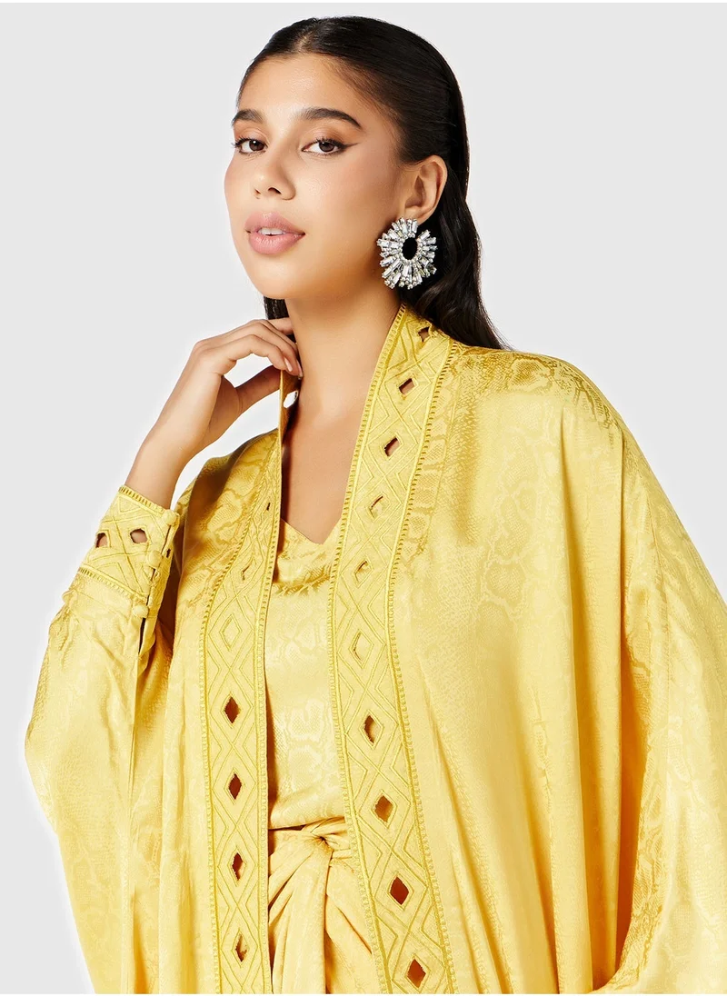 Threadz by Ajooni Draped Skirt With Jacket