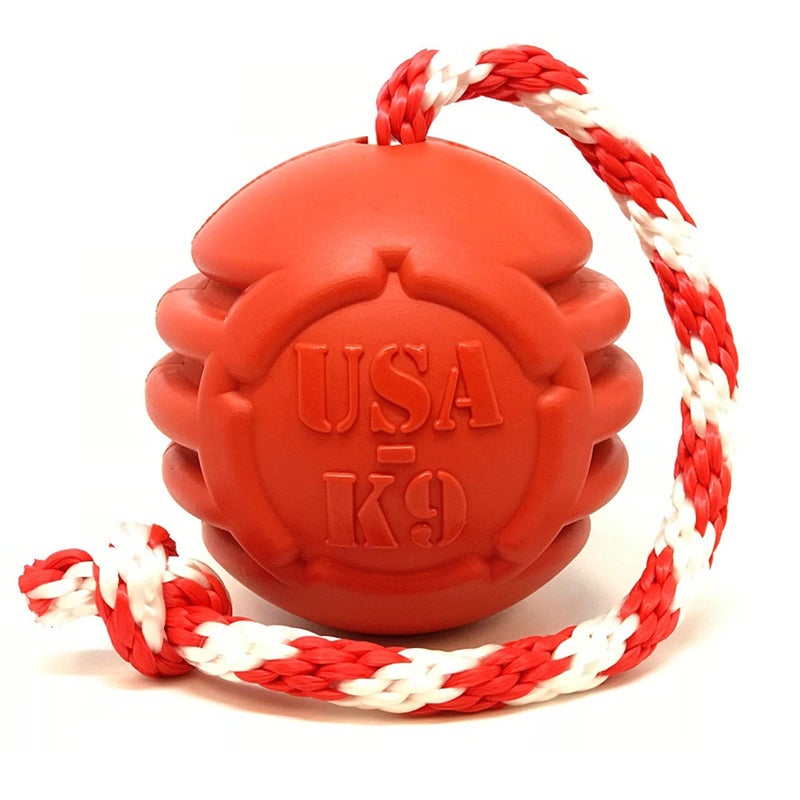SodaPup USAK9 Stars Stripes Durable Dog Tug Toy Chew Toy Treat Dispenser Made in USA from NonToxic PetSafe Food Safe Natural Rubber for Bonding Mental Physical Exercise More - Image 2