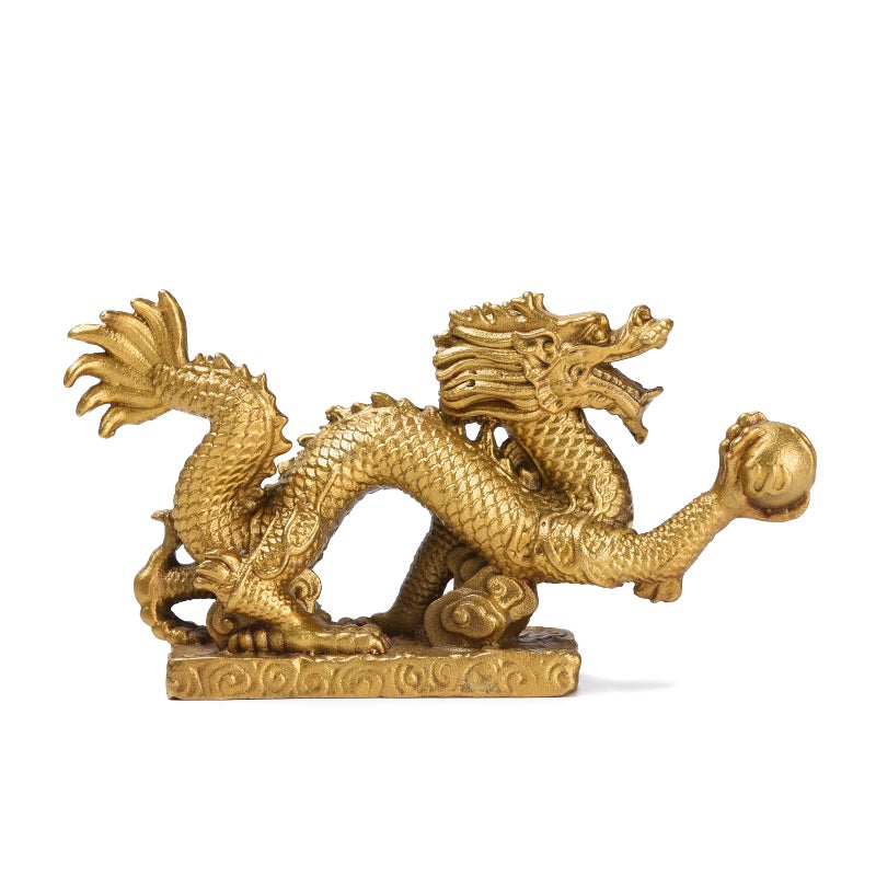 BRABUD Handmade Magical and Noble Brass Azure Dragon Figurine Home Office Desk Decoration - Image 1