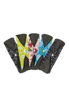 Y&D 5 Pack Reusable Sanitary Pads, Bamboo Charcoal Towels, Washable Waterproof Menstrual Absorbent Cloth Medium to Heavy Flow Eco Friendly Pads  - Image 1