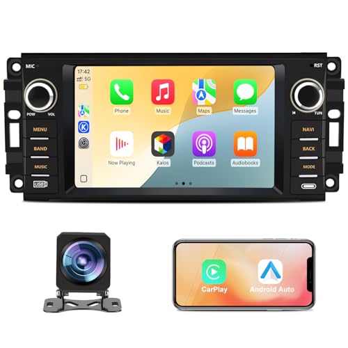 Junsun Car Radio Stereo for Dodge Ram 1500 2500 3500 2009 2010 2011 2012 Avenger Challenger 2008 2009 2010 2011 2012 2013 2014, 7 Inch Touch Screen with Wireless CarPlay Android Auto Backup Camera - Image 1