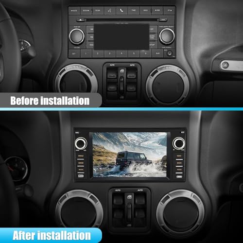 Junsun Car Radio Stereo for Dodge Ram 1500 2500 3500 2009 2010 2011 2012 Avenger Challenger 2008 2009 2010 2011 2012 2013 2014, 7 Inch Touch Screen with Wireless CarPlay Android Auto Backup Camera - Image 2