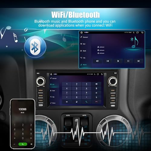 Junsun Car Radio Stereo for Dodge Ram 1500 2500 3500 2009 2010 2011 2012 Avenger Challenger 2008 2009 2010 2011 2012 2013 2014, 7 Inch Touch Screen with Wireless CarPlay Android Auto Backup Camera - Image 5