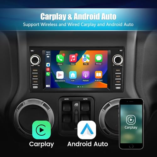 Junsun Car Radio Stereo for Dodge Ram 1500 2500 3500 2009 2010 2011 2012 Avenger Challenger 2008 2009 2010 2011 2012 2013 2014, 7 Inch Touch Screen with Wireless CarPlay Android Auto Backup Camera - Image 3