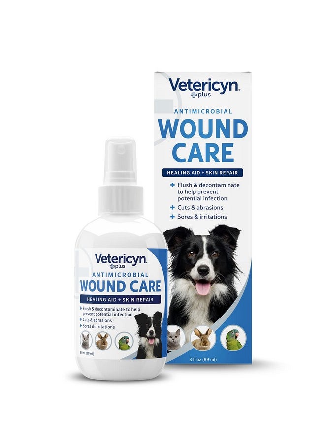 Vetericyn Plus Dog Wound Care Spray | Healing Aid And Skin Repair, Clean Wounds, Relieve Dog Skin Allergies, Safe For All Animals. 3 Ounces  - Image 1