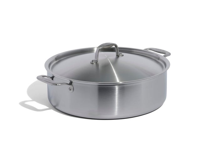 MADE IN COOKWARE 10 QUART STAINLESS STEEL RONDEAU POT WLID 5 PLY STAINLESS CLAD PROFESSIONAL COOKWARE CRAFTED IN ITALY INDUCTION COMPATIBLE