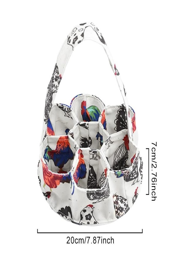 Trasylph Egg Collecting Basket, Eggs Gathering Basket Canvas Egg Bags with 7 Pouches for Farmhouse Chicken Hen Duck Goose Housewife Garden Transporting Storage - Image 2