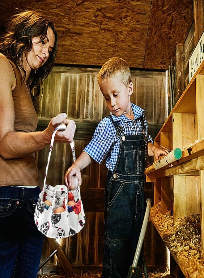 Trasylph Egg Collecting Basket, Eggs Gathering Basket Canvas Egg Bags with 7 Pouches for Farmhouse Chicken Hen Duck Goose Housewife Garden Transporting Storage - Image 5