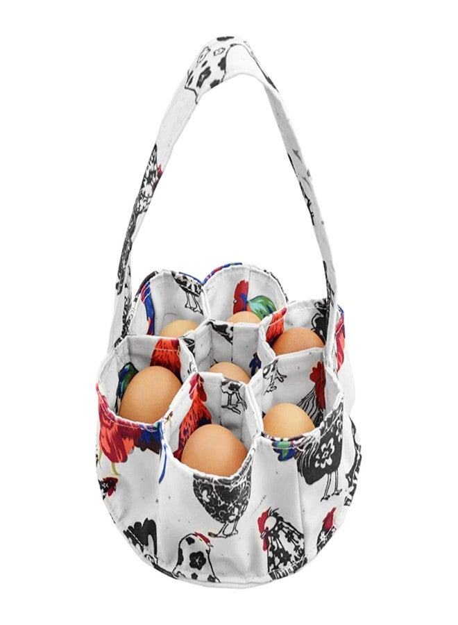 Trasylph Egg Collecting Basket, Eggs Gathering Basket Canvas Egg Bags with 7 Pouches for Farmhouse Chicken Hen Duck Goose Housewife Garden Transporting Storage - Image 1