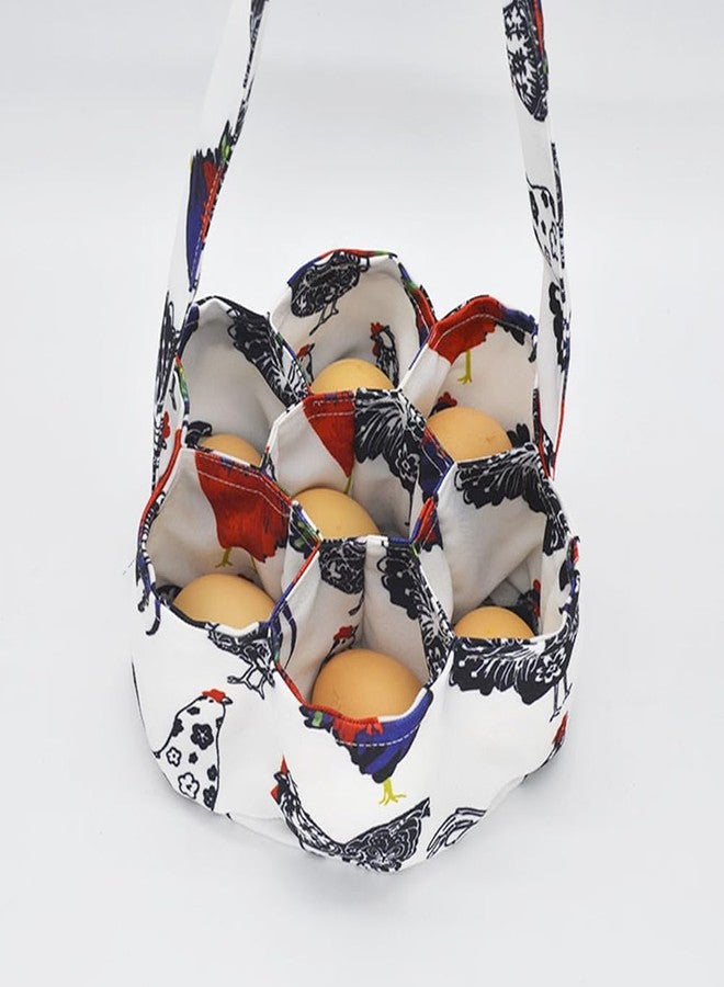 Trasylph Egg Collecting Basket, Eggs Gathering Basket Canvas Egg Bags with 7 Pouches for Farmhouse Chicken Hen Duck Goose Housewife Garden Transporting Storage - Image 4