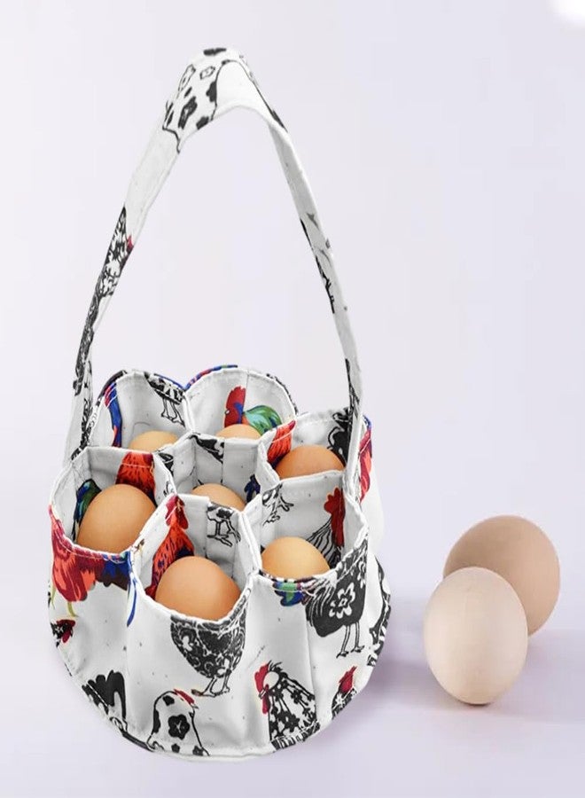 Trasylph Egg Collecting Basket, Eggs Gathering Basket Canvas Egg Bags with 7 Pouches for Farmhouse Chicken Hen Duck Goose Housewife Garden Transporting Storage - Image 3