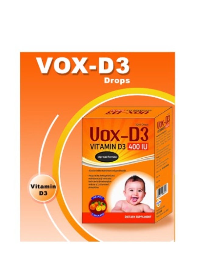 فركت فيتامين د3 فوكس-D3 بتركيز 400 وحدة دولية 30 مل