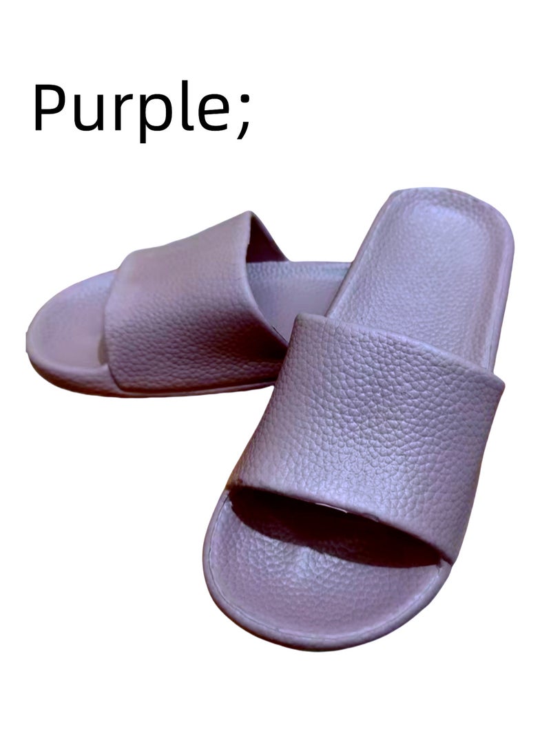 Purple Neutral bathroom slippers, anti slip quick drying shower shoes, comfortable soft soled slippers, soft soled, beach shoes, suitable for men and women