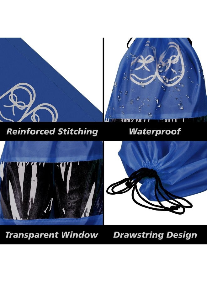 Kuber Industries Kuber Industries Pack of 12 Travel Shoe Organizer | Travel Organizer | Waterproof Shoe Bag | Storage Organizers Set | Parachute Shoe Cover with Transparent Window | Shoe Dori Cover | Royal Blue - Image 4