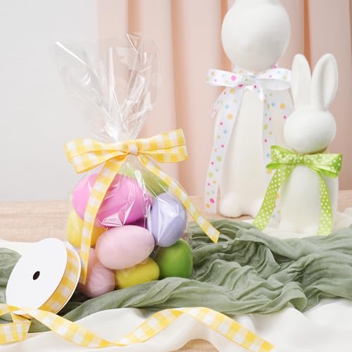 LaRibbons Easter Ribbons for Crafts, 6 Rolls Spring Decorative Ribbons,5 Yards Each, Pastel & Easter Egg Designs for Gift Wrapping, Wreaths & DIY Crafts - Image 2